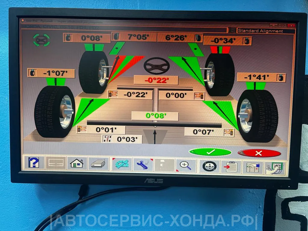 Сход развал Хонда Цивик 4Д | Автосервис Хонда - специализированный сервис  ремонта и обслуживания Honda в Москве